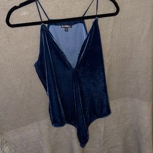 Blue Velvet Deep Plunge one piece - Express